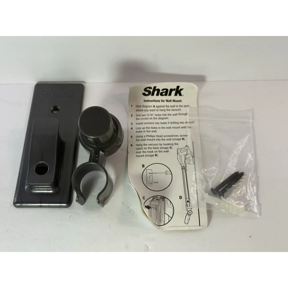Shark Cordless Stick Vacuum Wall Mount Storage Bracket with Hardware Gray